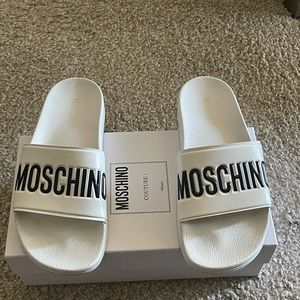Authentic Moschino White Pool slides
